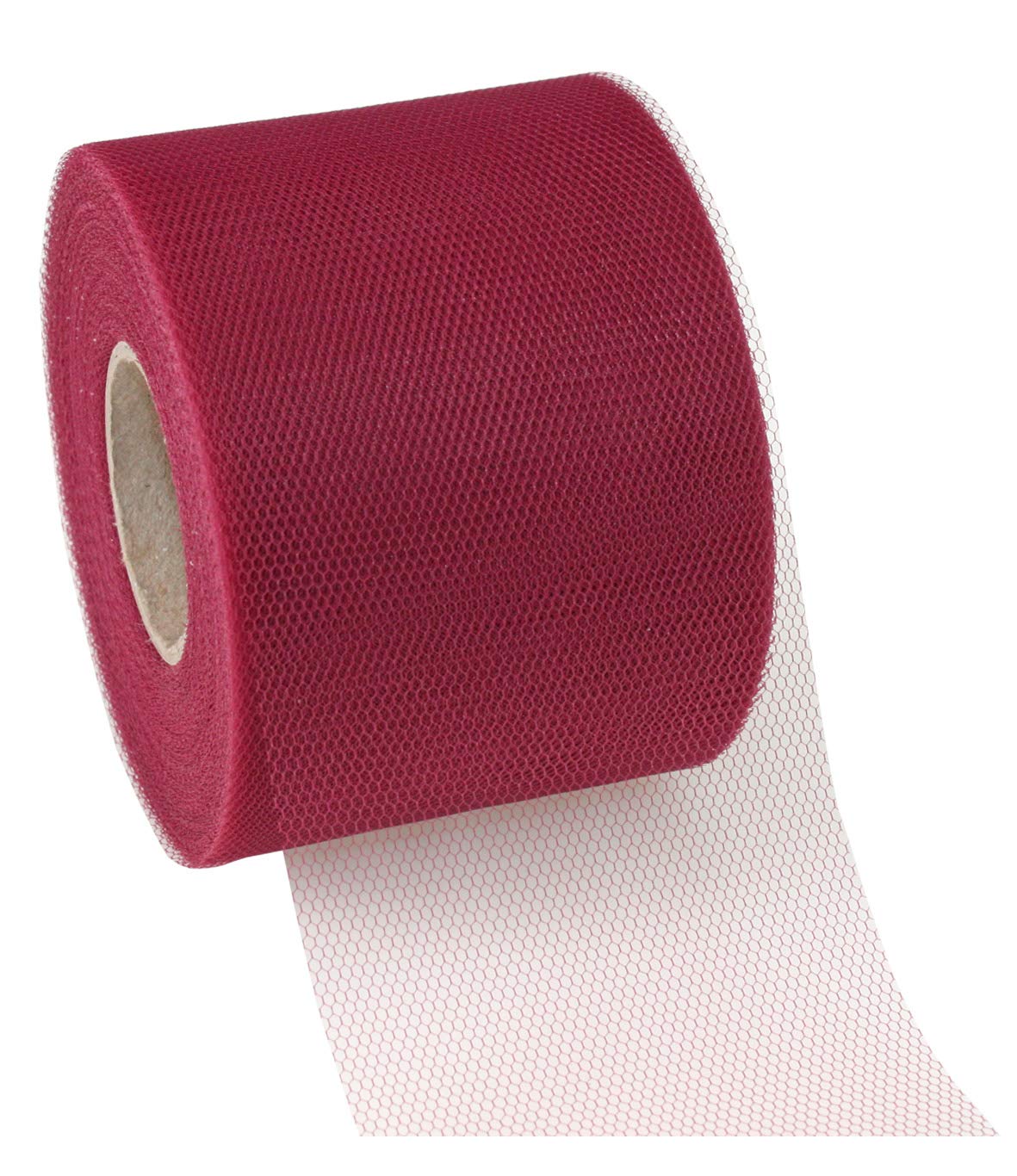 C.E. Pattberg VERONA Decoration Ribbon, bordeaux, 50 m Tulle Band for Wrapping And Decorating 72 mm Width