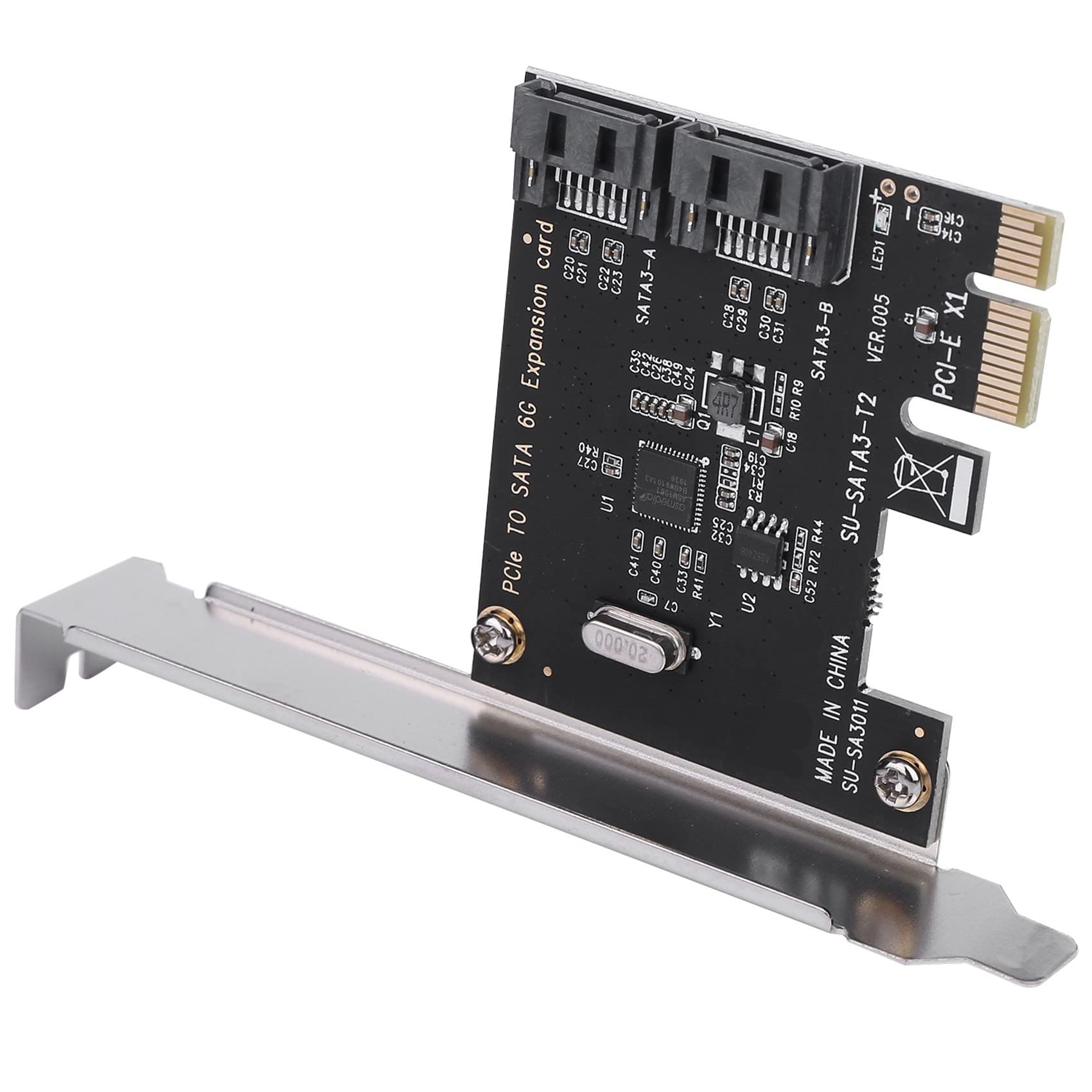 5X Pcie Pci A Sata3.0 2 Porte Sata III 6G Adattatore Scheda Controller di Espansione