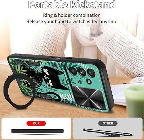 Vista 479 de Funda protectora híbrida para Samsung Galaxy A53 5G de 6.5 pulgadas y anillo giratorio de 360 grados, función atril, híbrida, de doble capa