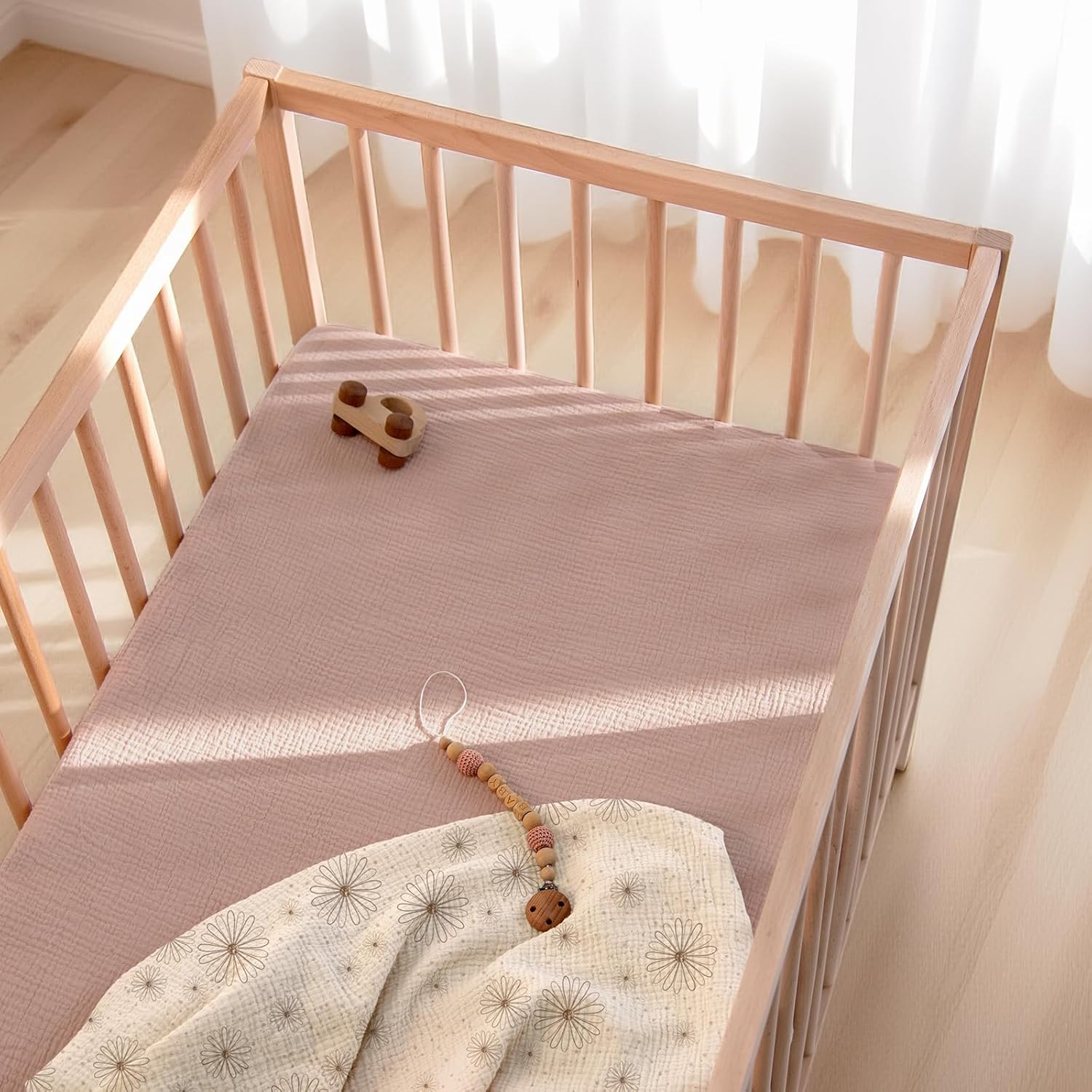 Lulu Moon Muslin Crib Sheets - Fitted Crib Mattress Sheets for Boys and Girl - 28"x 52", 2 Pack