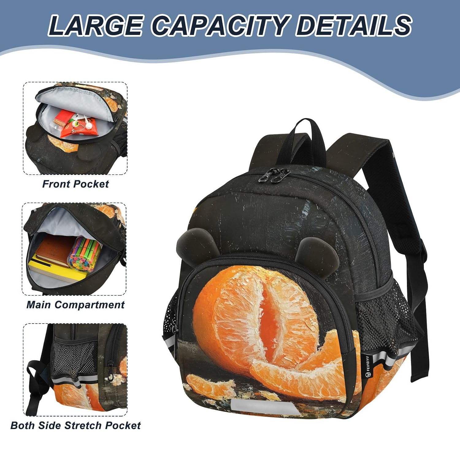 Watercolor Orange Toddler Harness Backpack for Boys Girls 3-6 Years Kids Backpack with Anti Lost Safety Leash Baby Harness Bookbag for Walking Travel Preschool