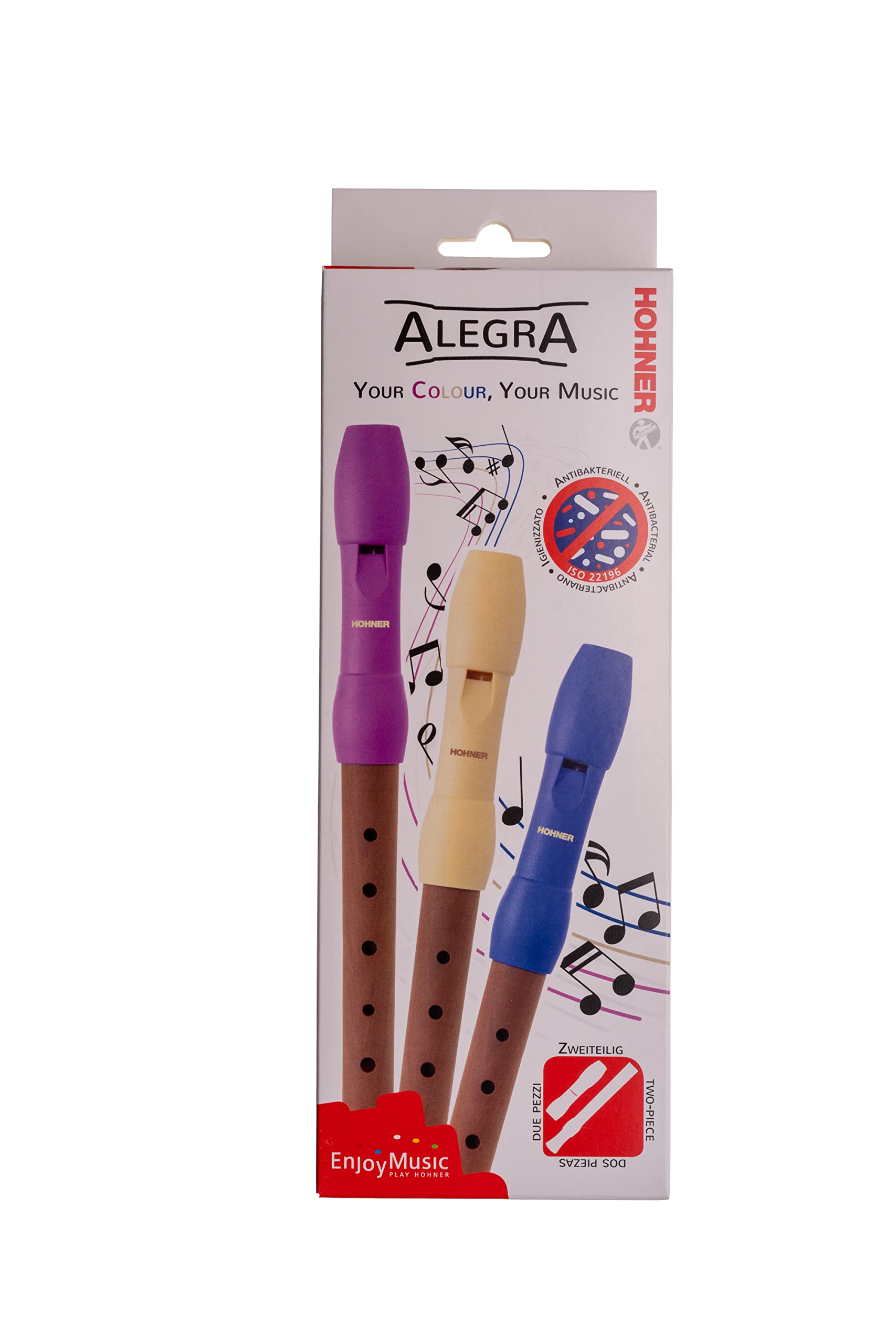 HOHNER Alegra Flûte à bec Bleu allemand 2 pièces