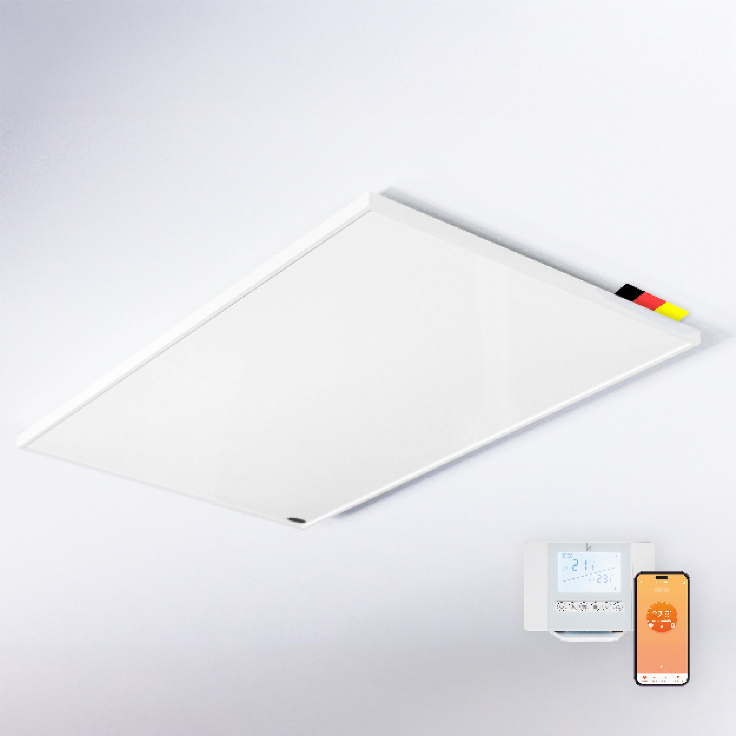 Könighaus Smart 2.0 Infrarot Deckenheizung - 1000 Watt - Starter-Set inkl. Raumthermostat - App-Steuerung, Multiroom, Elektroheizung & 5 Jahre Herstellergarantie