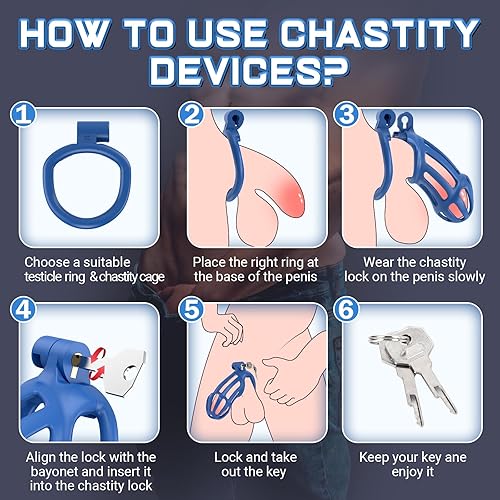 Vista 20 de Jaula de castidad Juguetes sexuales masculinos, dispositivos de castidad para hombres con control de erección del pene, impresión 3D, bloqueo