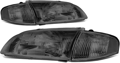 Auto Dynasty 4 piezas de carcasa ahumada izquierda+faro derecho + lámparas de esquina transparentes compatibles con Mazda 626 6 generación 98-99