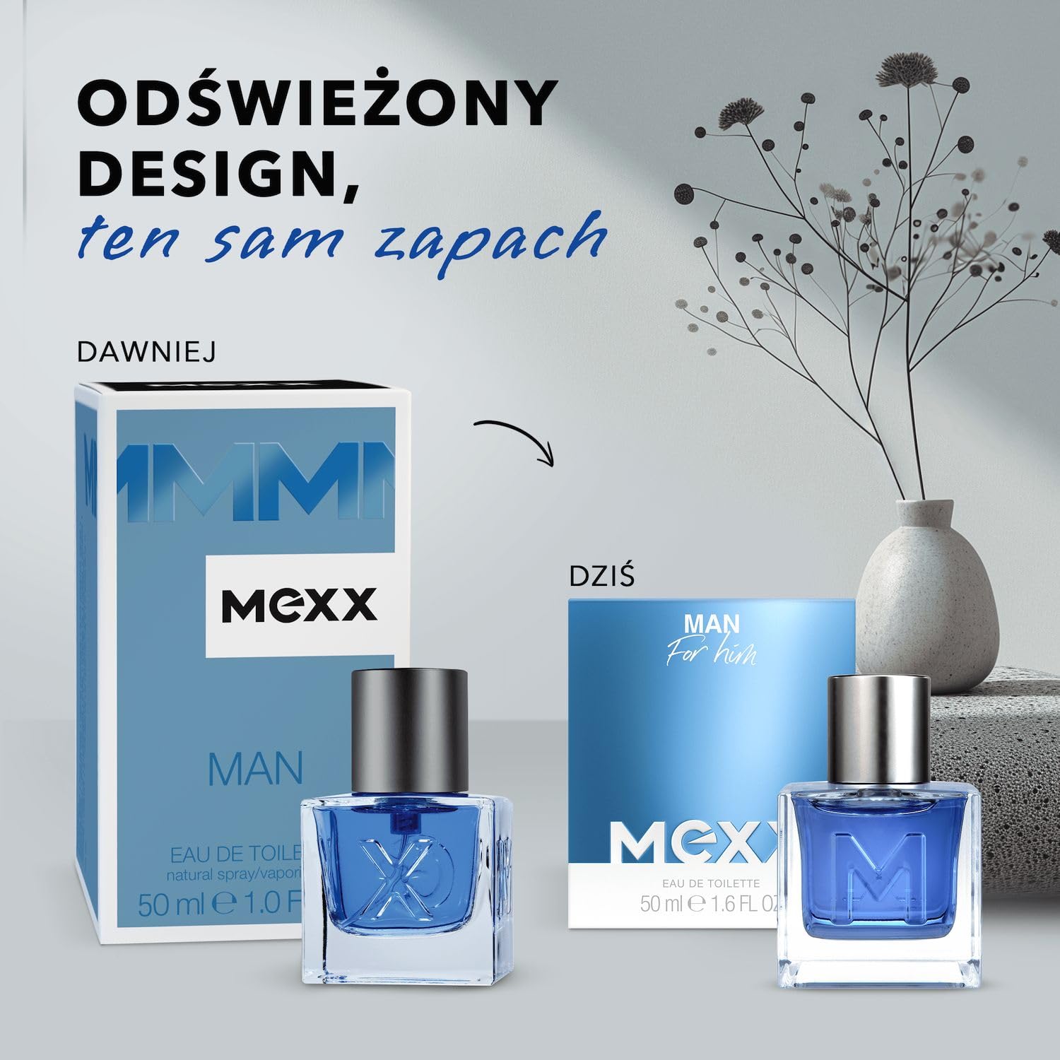 Mexx Man Woda Toaletowa dla Mężczyzn, o Świeżym, Aromatycznym, Drzewnym Zapachu, 50 ml