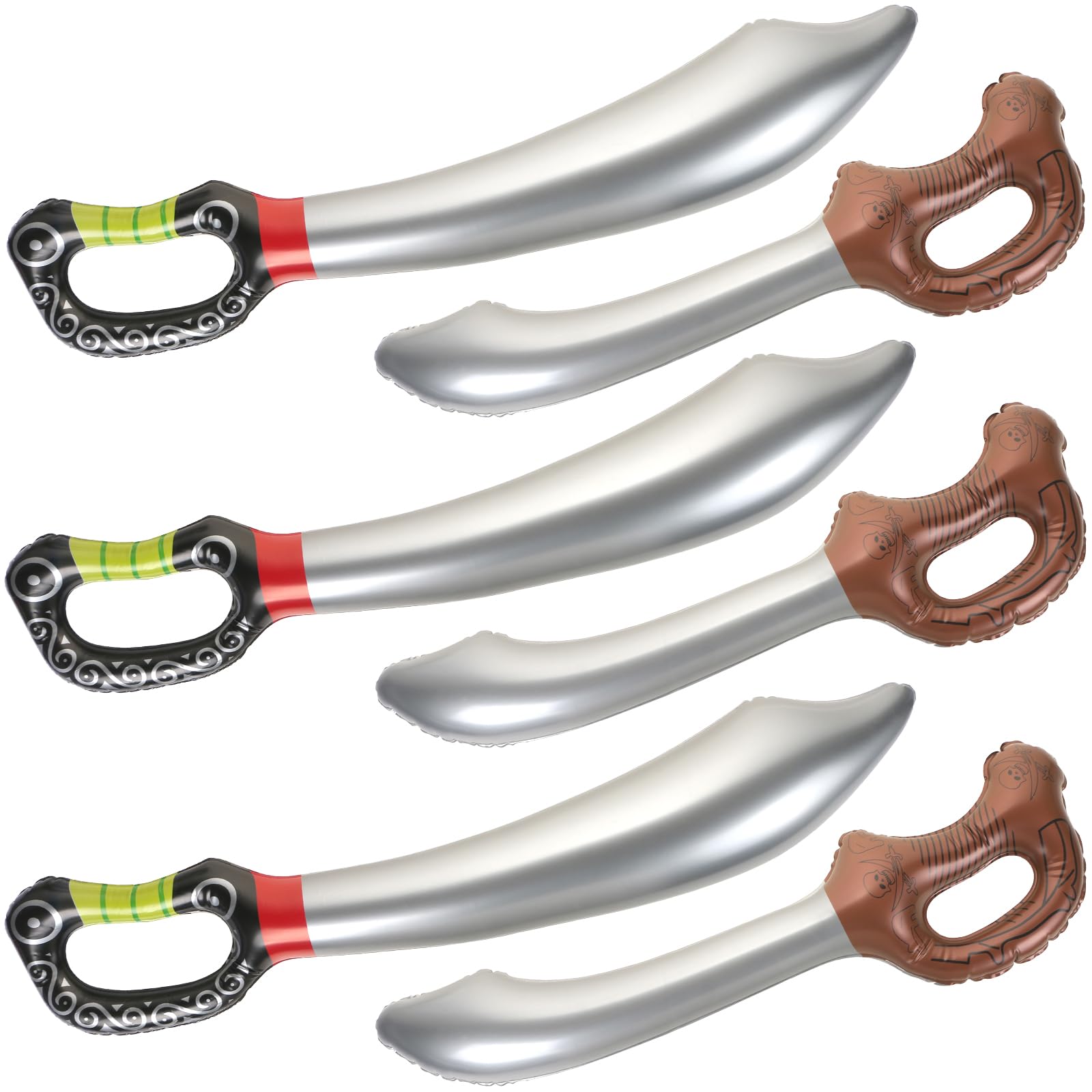 TOSAMZOOTOSAMZOO 6 PCS Inflatable Pirate Swords - Inflatable Sword Inflated Knife Halloween Pirate Cosplay Accessories Stage Props Summer Pool Swimming Party Supplies Birthday Party Favour Halloween Costume