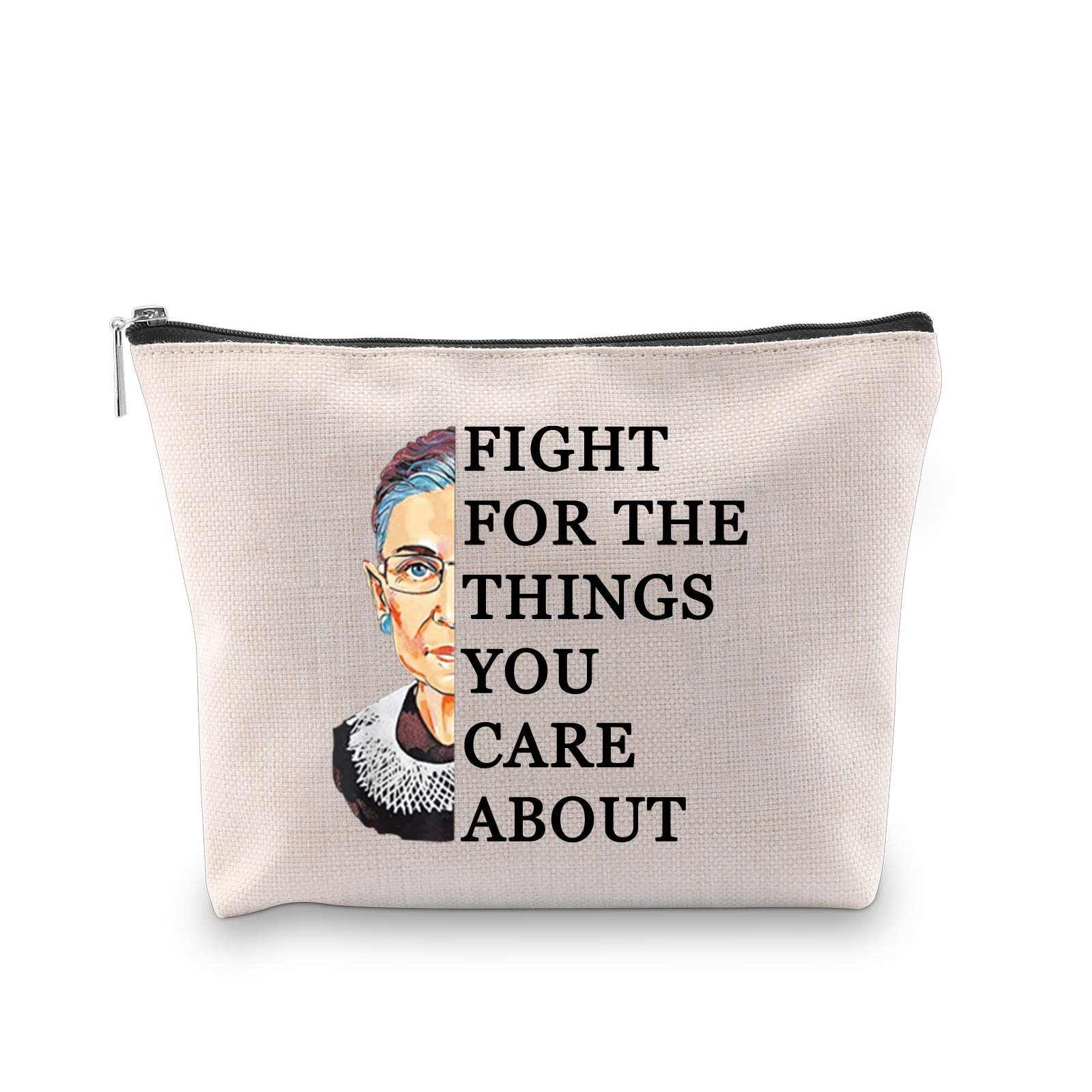 PXTIDY R-BG Lawyer Makeup Bag Feminist Gift Lawyer Gift Fight For The Things You Care About Cosmetic Bag Attorney(beige)