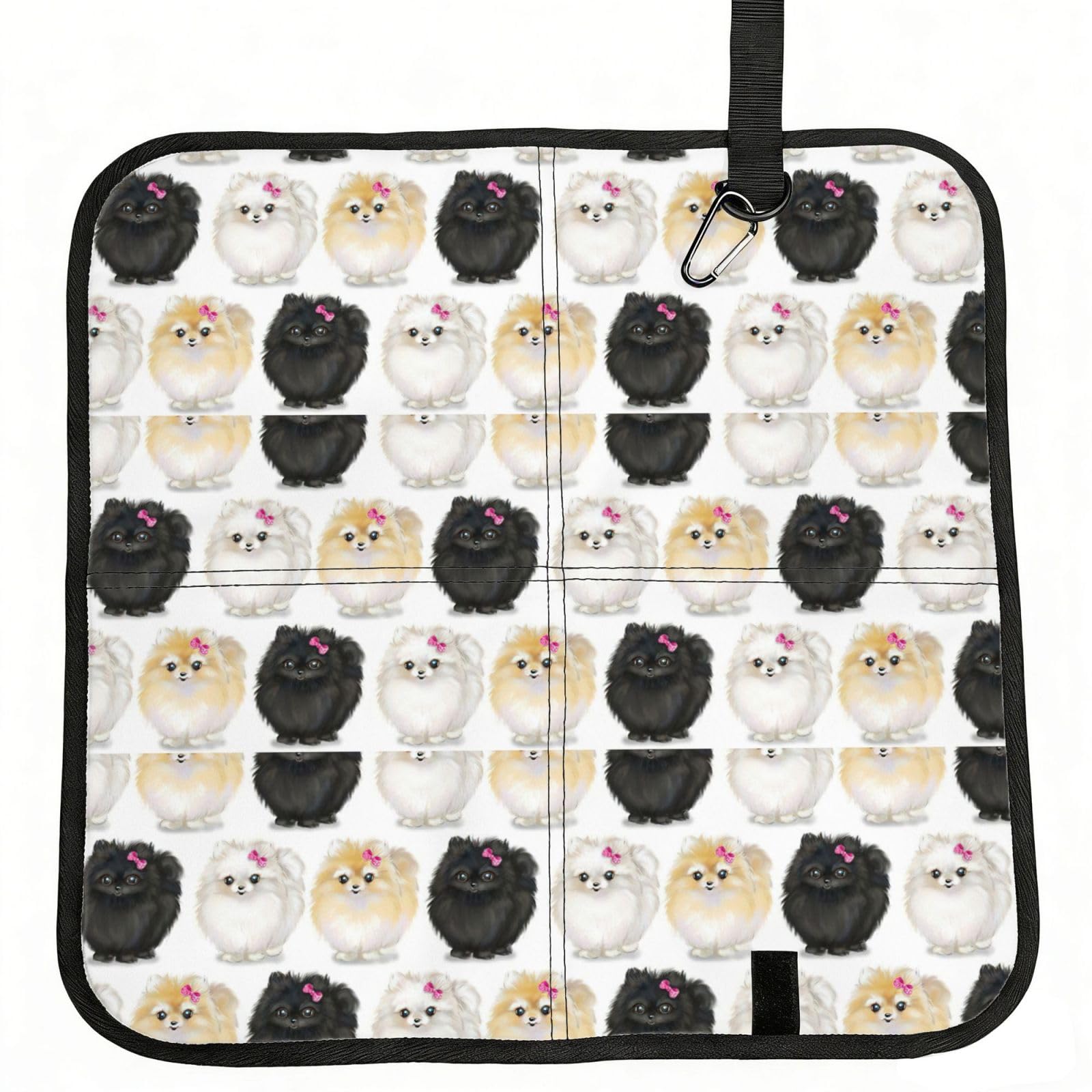 SDEGTHO Pomeranians Pattern Printed Foldable Seat Pad with Closure, Lightweight Cushion for Airplane Travel Camping