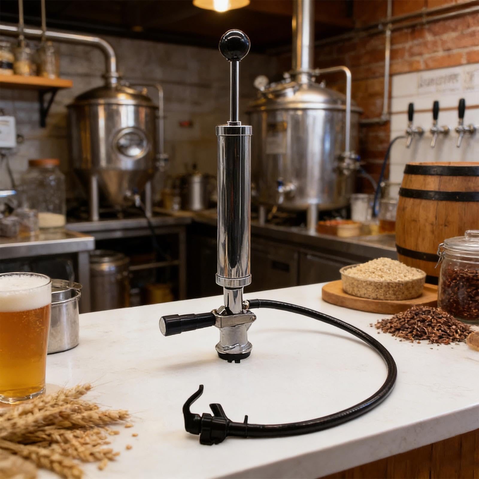 perfk Dispensador de Cerveza Manual para Fiestas, Barril, dispensador de Cerveza para Interiores y Exteriores con Grifo y, Herramienta para, Style a