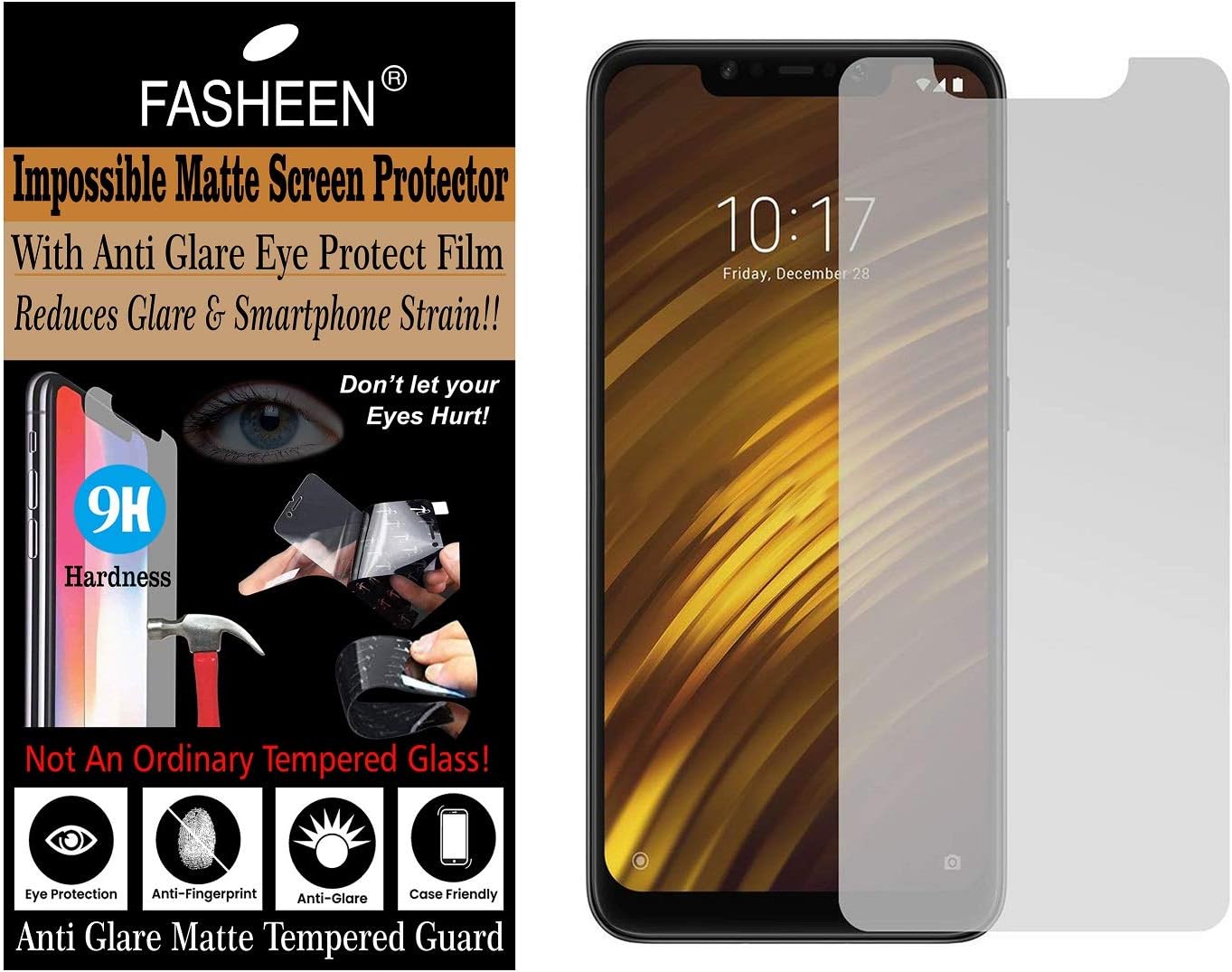 FASHEEN Nokia Lumia 625 Anti Glare Matte Eye Protection, Shatterproof Flexible Fiber, Not a Glass, Not an Edge to Edge Screen Protector, Impossible Hammerproof Matte Screen Guard for Nokia Lumia 625