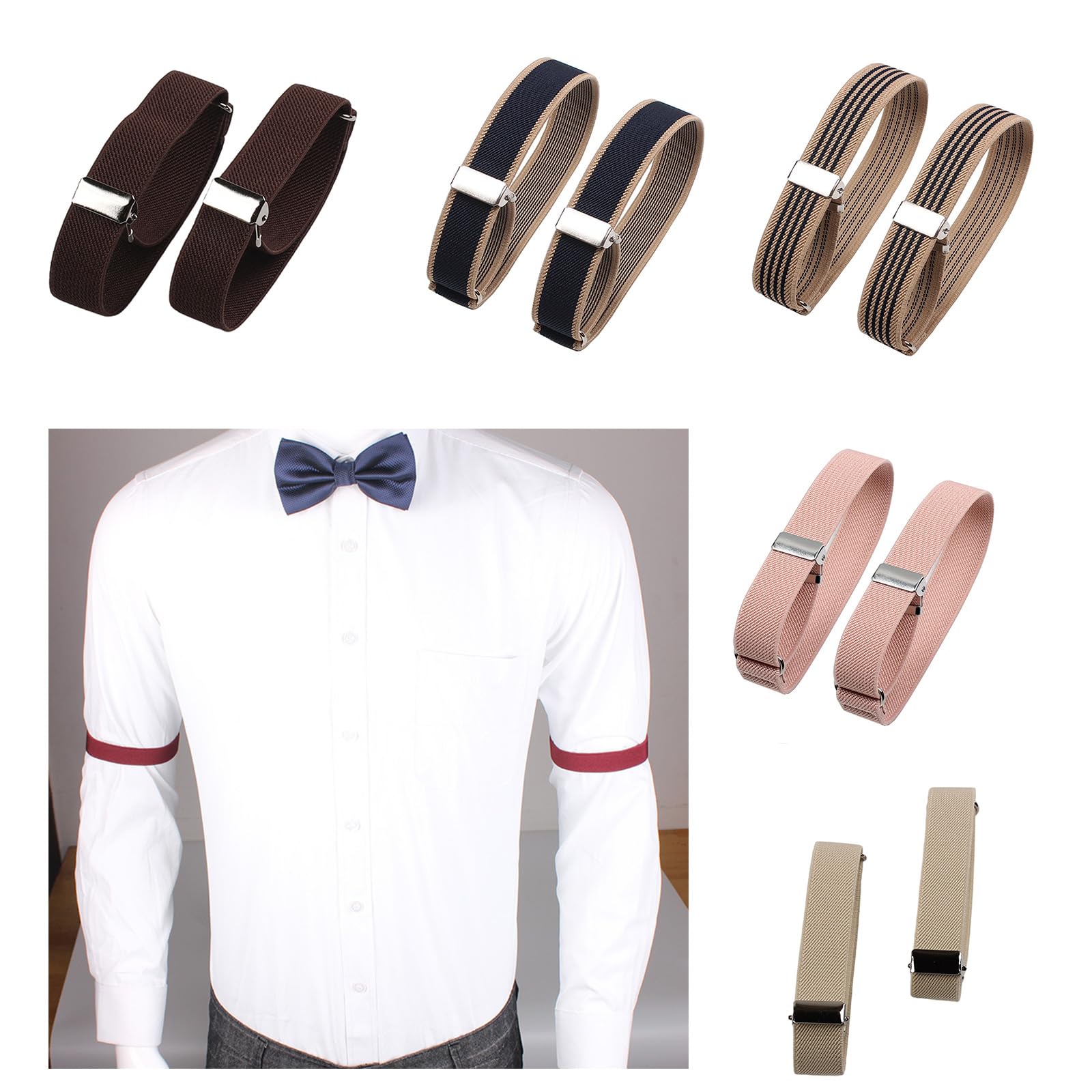 Business-Hemdärmel, Halter, Hemd, Ärmelhalter für Hochzeit, Hemd, Ärmel, Befestigungsgürtel, elastische Ärmelhalter, Hemdarmband
