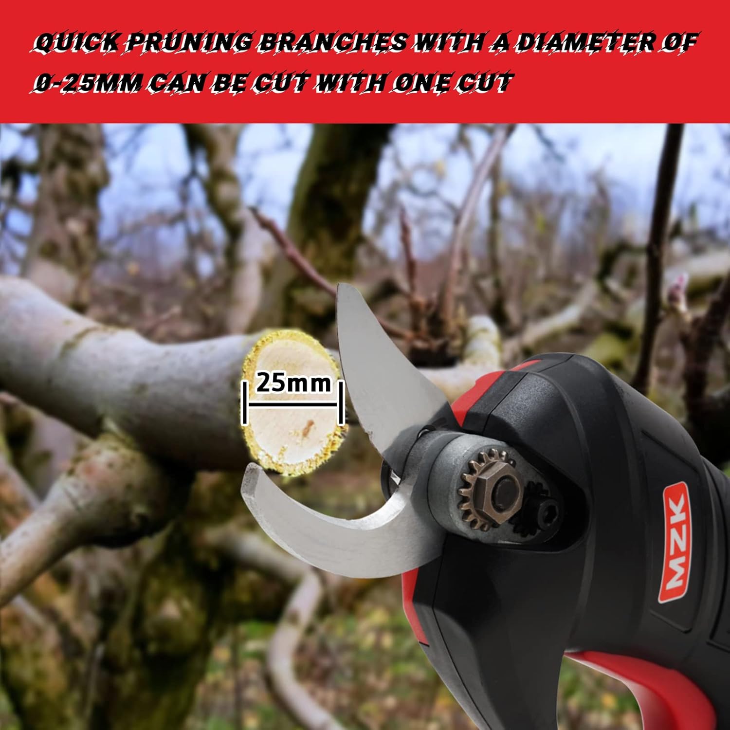 Buy MZK Professional Cordless Electric Pruning Shears Battery Powered