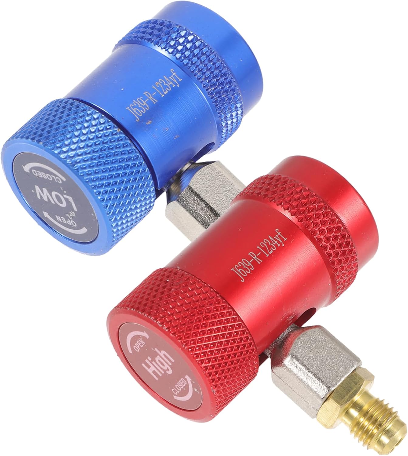 Adjustable R134A Car Air Conditioner Adapter Fittings 1 Pair Quick Coupler Connectors for Automotive Refrigerant Lines