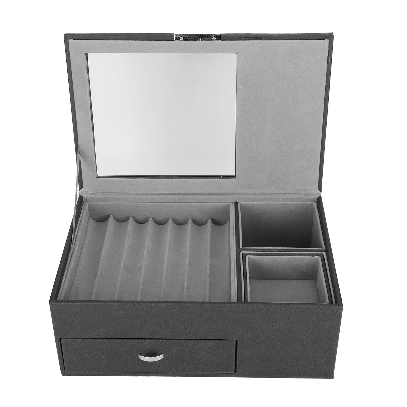 Naroote Custodia per Esposizione di Penne, Organizer per Collezione di Penne in Pelle PU, Custodia per Fontana a Doppio Strato per Riporre Vari Articoli di Cancelleria e Inchiostro (BLACK)