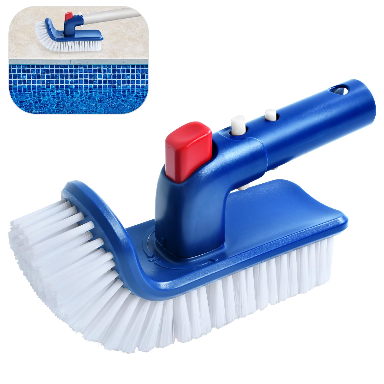 Cabezal de Cepillo para Piscina, Cepillo de Limpieza de Piscina, 180 Grados Giratorio Cepillo para Limpiar Fondo, Cepillo Limpiafondos Piscina Manual, para Piscinas, Jacuzzi, SPA, Baños, Cocina