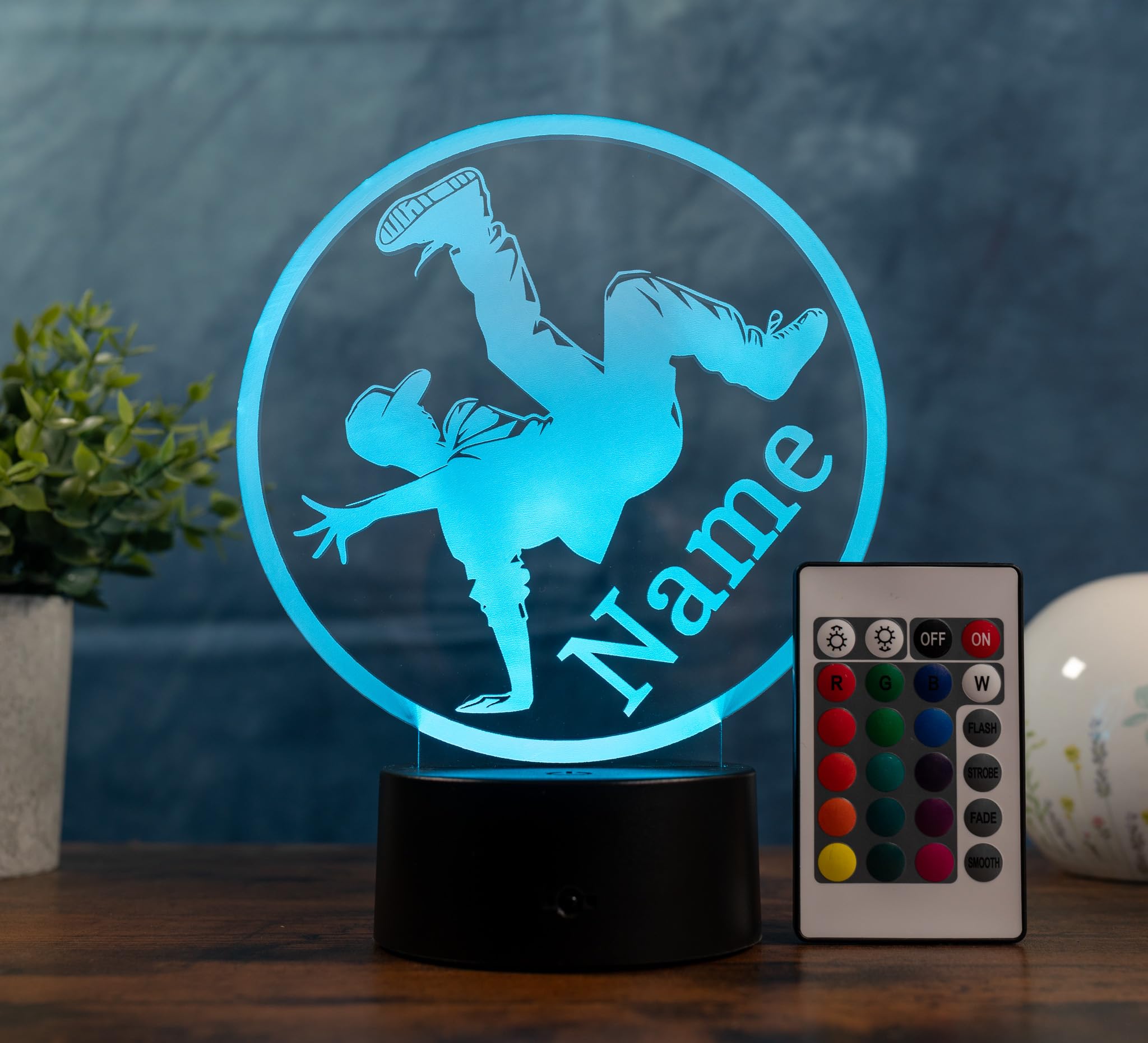 Lampada Breakdance personalizzata, luce notturna a LED con nome, decorazione hip hop e regalo per ballerini, lampada da danza per cameretta dei bambini, soggiorno e appassionati di danza