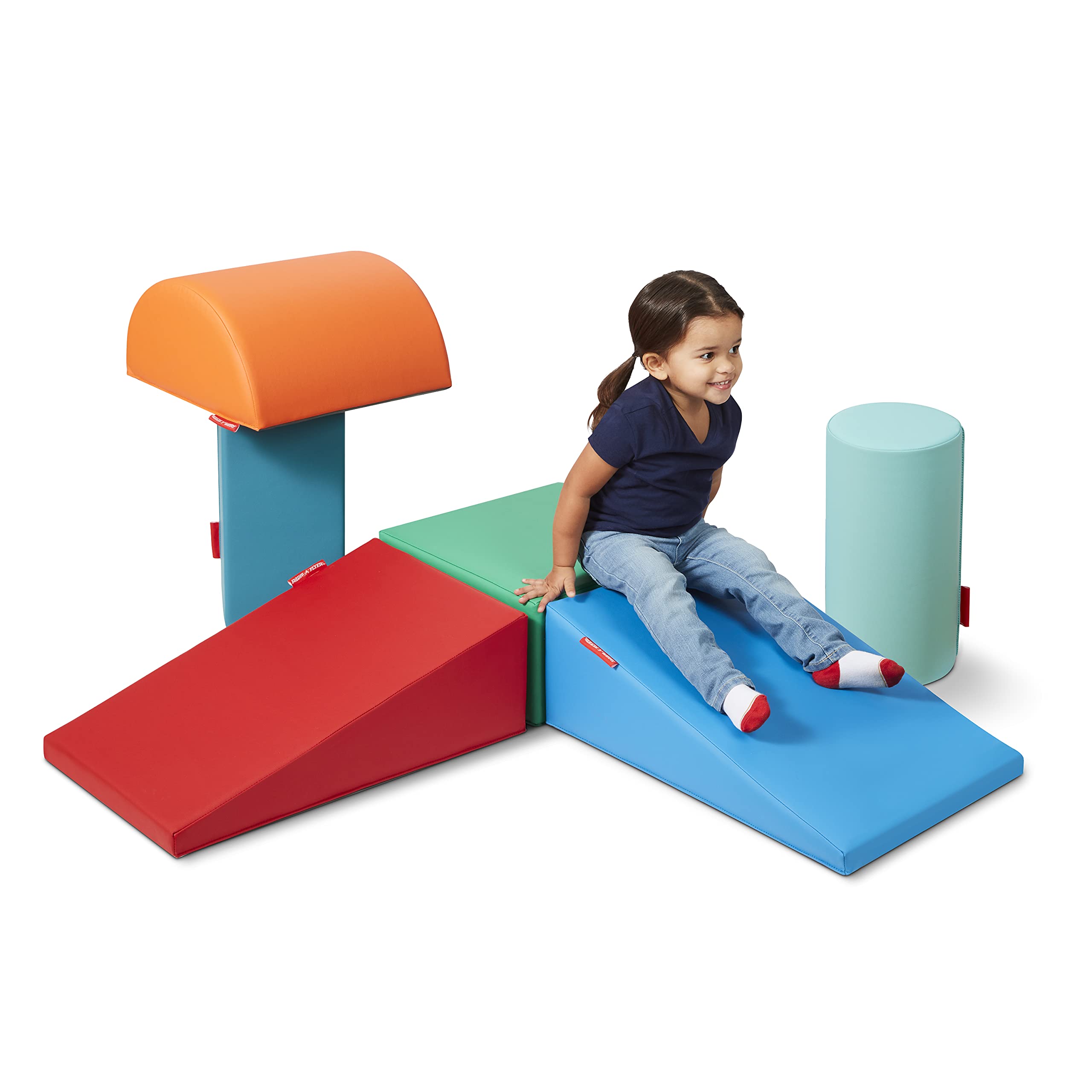Radio Flyer, Tumble Town Foam Blocks – Rainbow, Kids Indoor Climber & Play Structure, Ages 9 Months - 3 Years