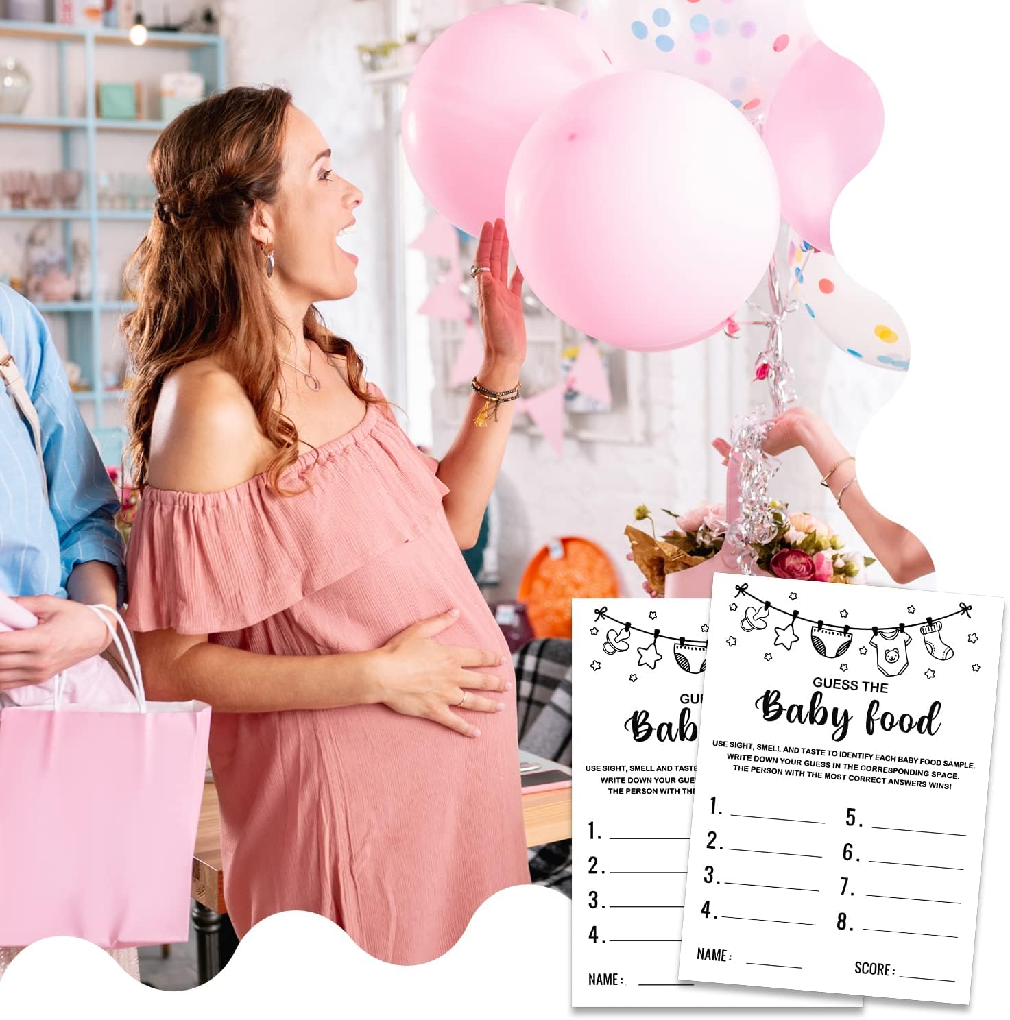 Baby Shower Game, Guess the Baby Food Baby Shower Game, Gender Reveal Party Supplies, Baby Shower Decorations, Baby Shower Party Games Supplies & Activities, 30 Game Cards Included image 5