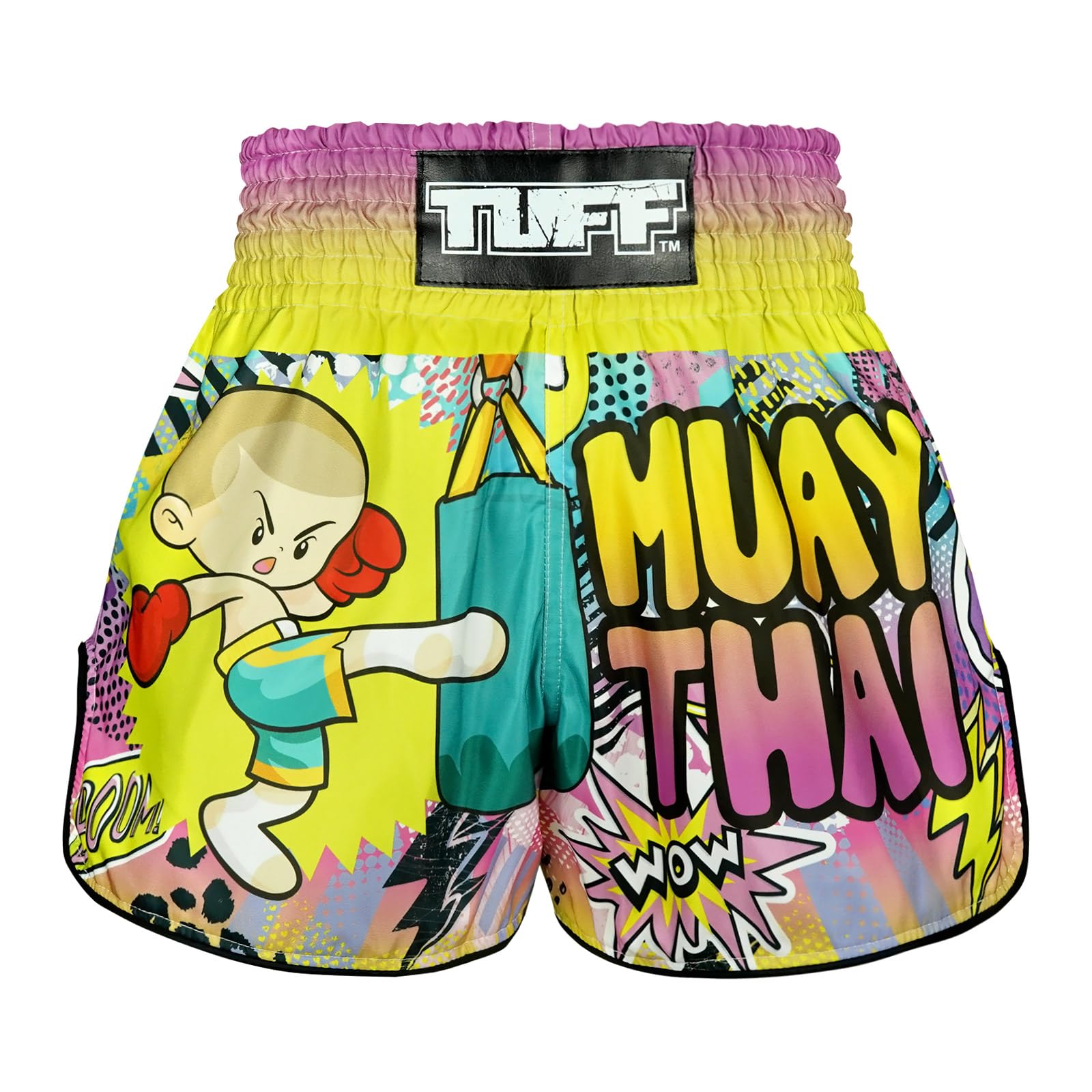 Muay Thai Boxing Shorts Retro Style Classic Slim Cut MMA Kickboxing Workout Set Training
