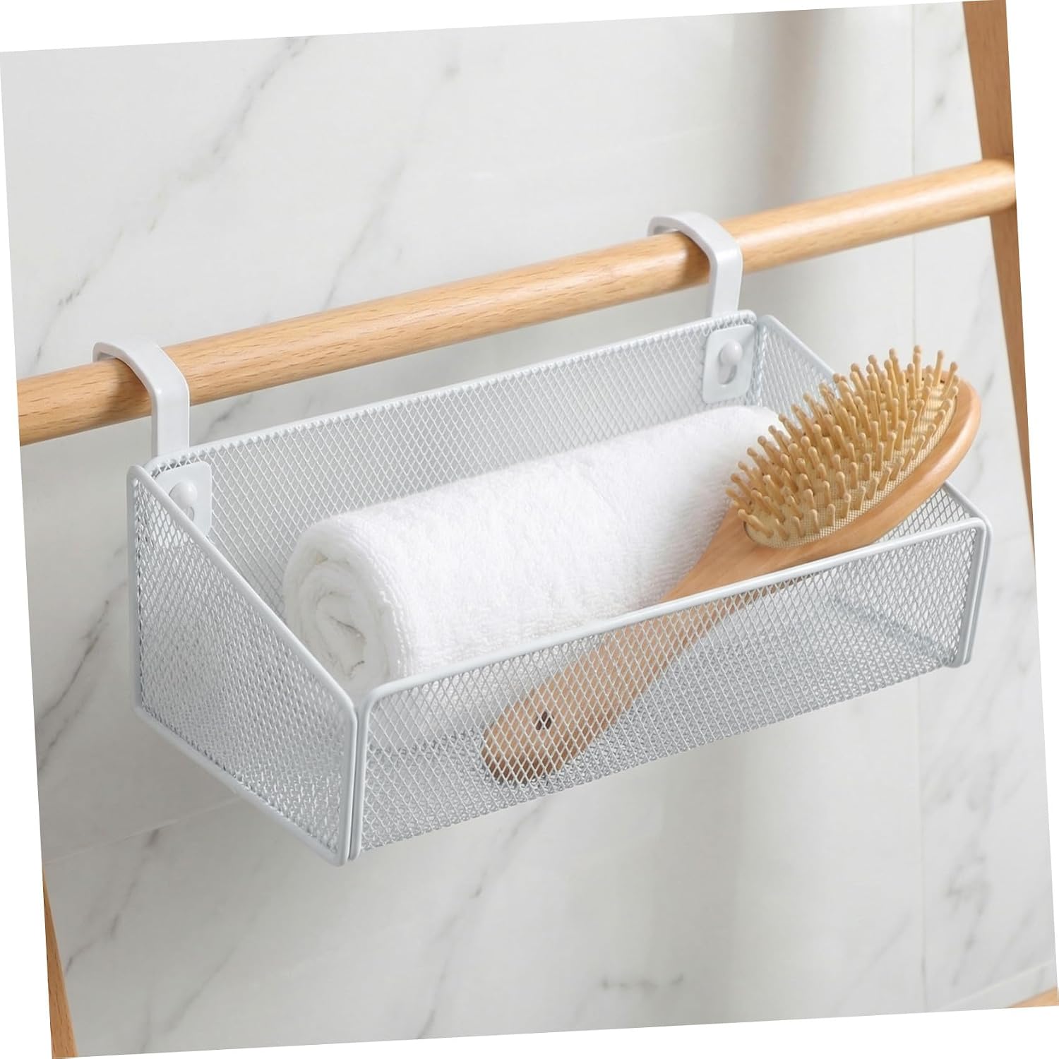 Metal Hanging Storage Basket for Bedside Dormitory Organizer Basket Hook for College Students and Bedroom Use Sturdy and Space-Saving Design