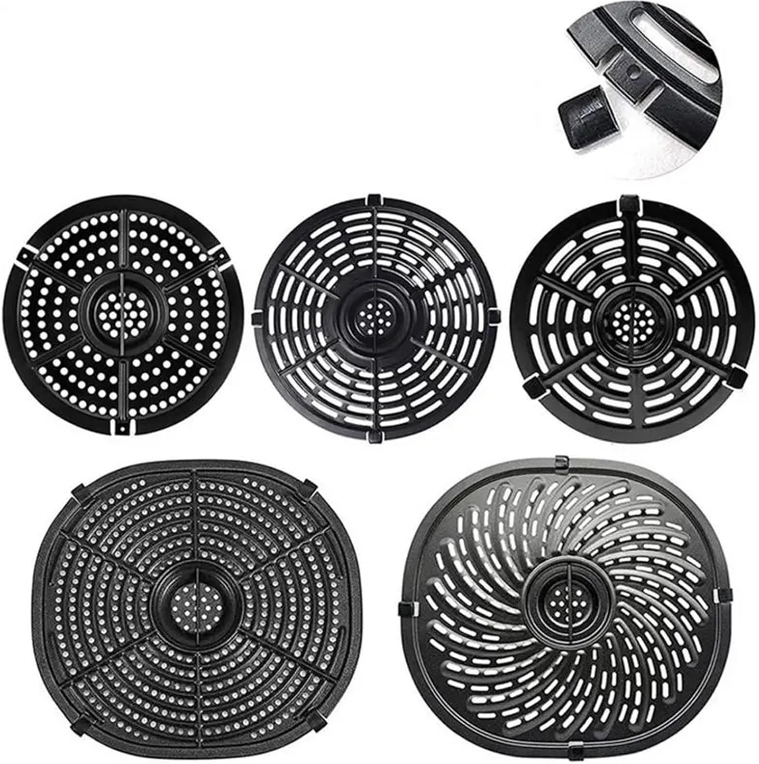 Air Fryer Rubber Bumpers 100/200/300pcs Heat Resistant Air Fryer Replacement Protective Covers Silicone Rubber Feet Parts For Pan(200pcs)