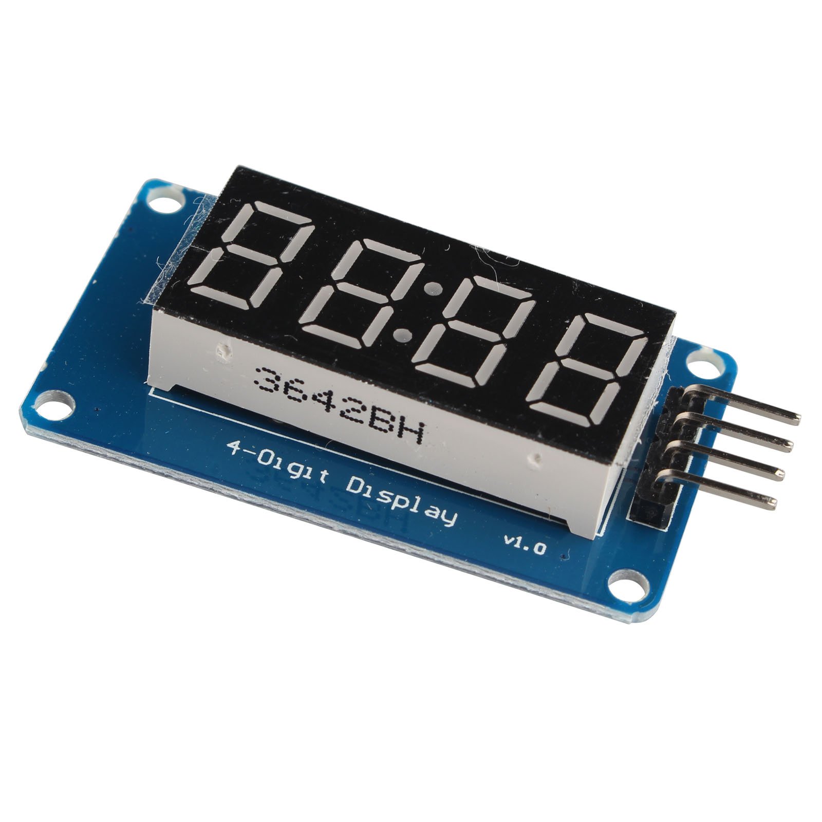 HALJIA4-Digit 4-Segment Digital TM1637 LED Tube Clock Display Module with Brightness Adjustable Compatible with Arduino
