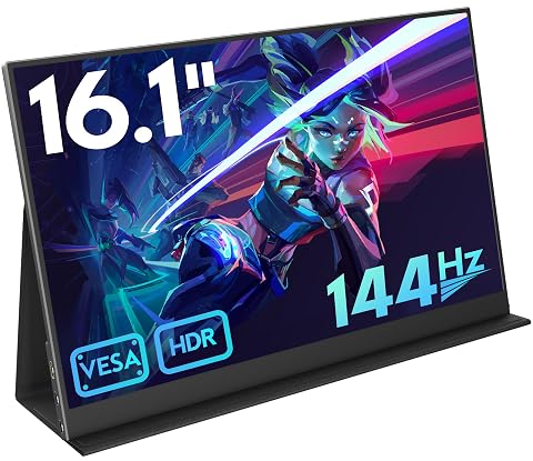 HONGO 16 1 144Hz Portable Gaming Monitor for Laptop 1080P FHD IPS Screen with HDR 1200 1 FreeSync