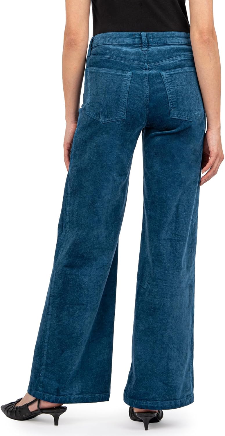 KUT from the Kloth Women's Jean High-Rise Wide Leg Clean Hem in Teal Blue - Image 2