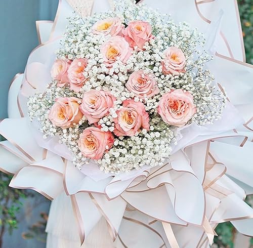 Miniatura 3 de Fondleadmiringly 30 hojas de papel de regalo de flores, papel de tienda de flores, papel de regalo impermeable, papel de regalo semi transparente