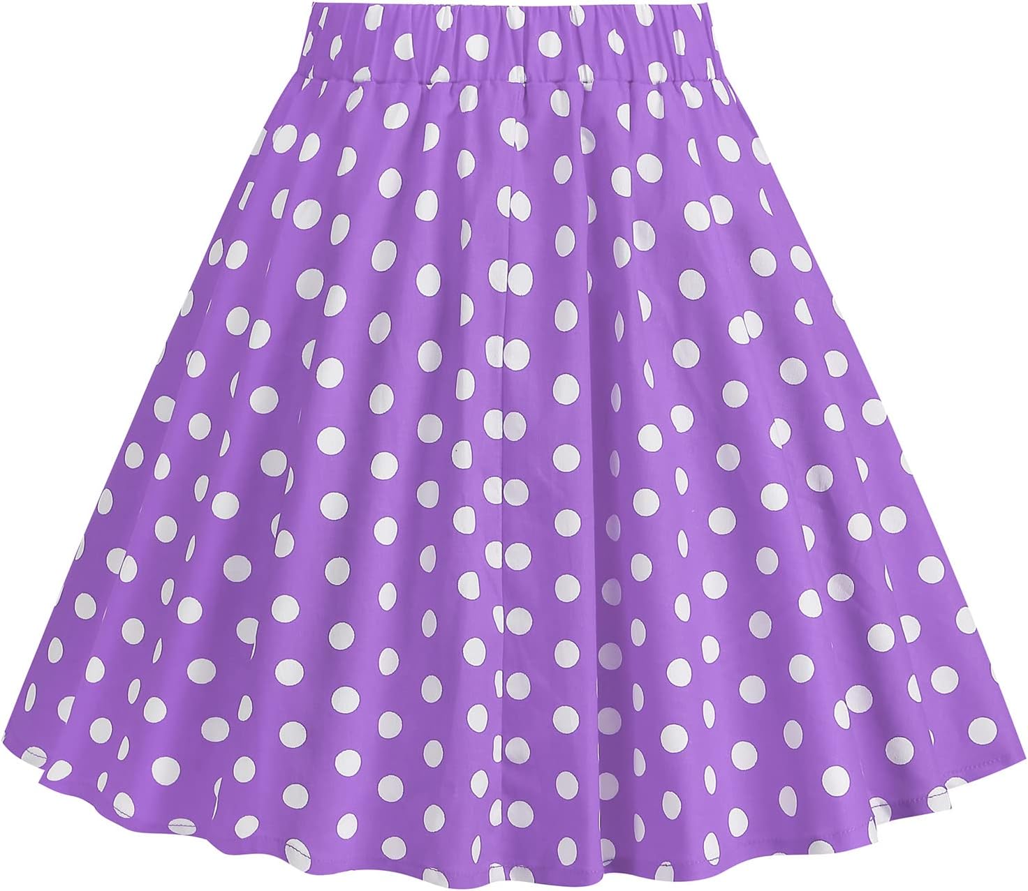 Girls Vintage Polka Dot Skirt 50s Flare A-Line Pleated 50's Full Circle Skirt 1950s Smock Waist Rockabilly Swing Party Skirts - Image 3