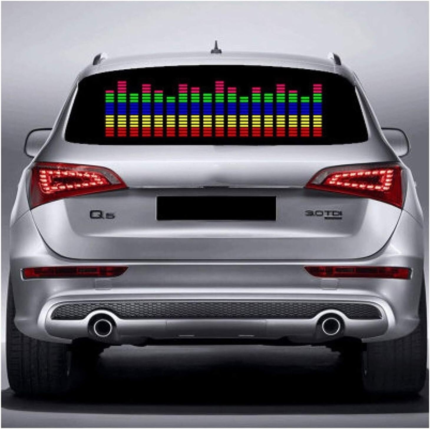 Naklejka lampy ze szkła samochodowego Car Music Rhythm Lights Światła LED, okno samochodu Music Ambient Lights, Light Sheet, do wszystkich samochodów, 90x25cm