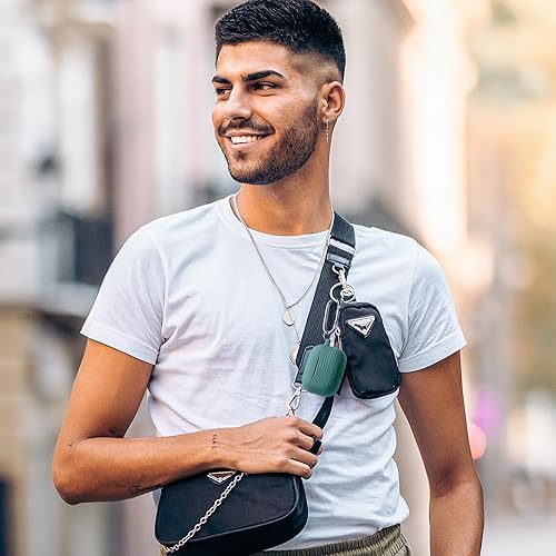 Vista 159 de Funda para Airpods de 2ª y 1ª, silicona suave, leopardo, compatible con Apple AirPods de 2ª/1ª generación de carga con llavero, a prueba de golpes