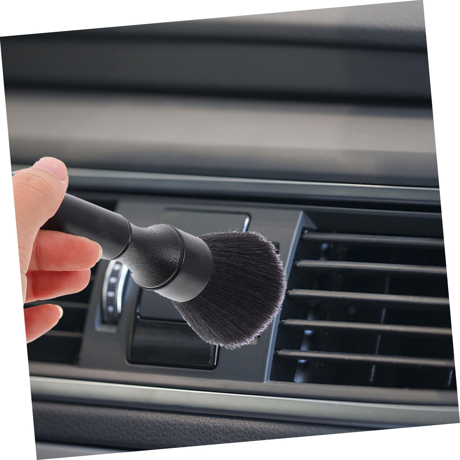 Mikinona Cepillo de Limpieza de Ranuras para Coche 3 Piezas PP Negro | Fiesta Verano, Interior Brocha Limpieza Coche, Cepillo Limpiador de Ventilación