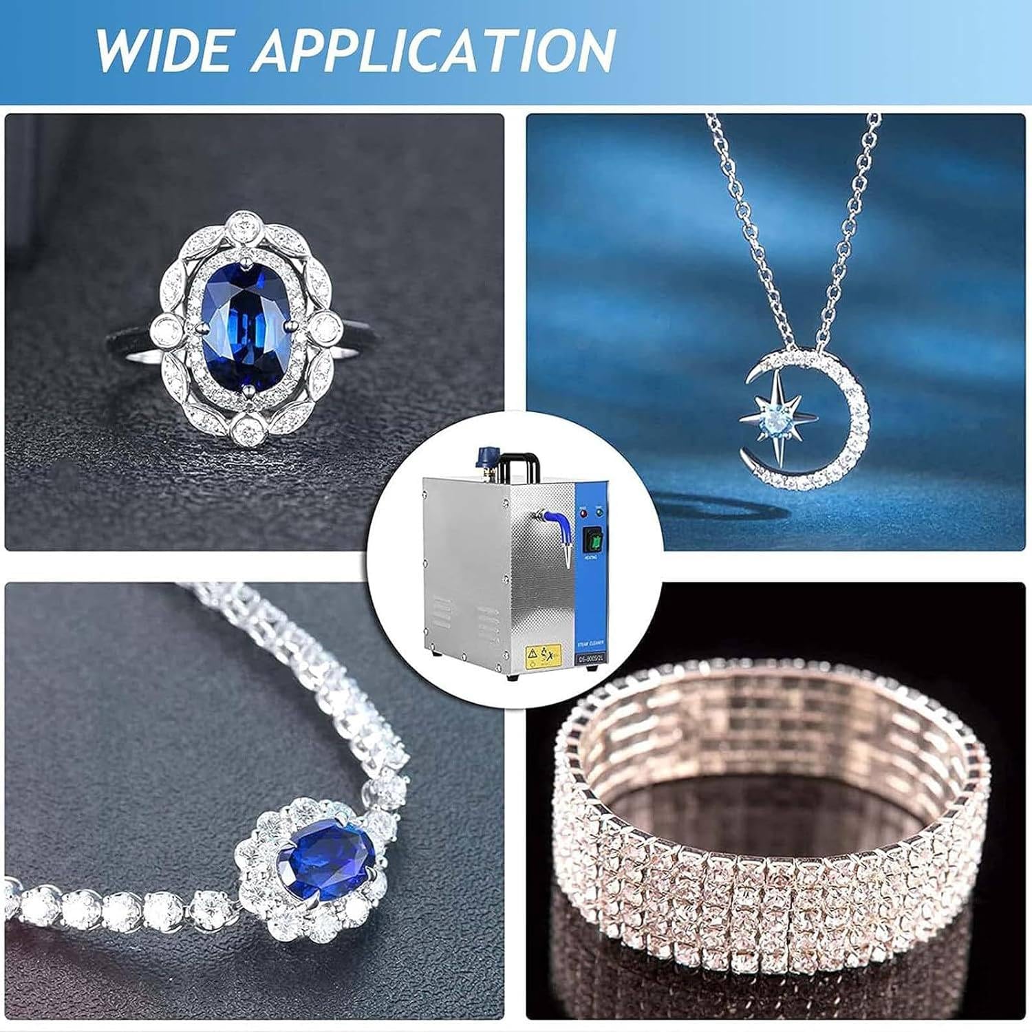 GBHJJ Jewelry Steam Cleaner 2L/4L, Gem Washer Gold and Silver Jewelry Steam Cleaning Machine Goldsmith Equipment, Jewelry Silver Gold Cleaning Suitable for Jewelry Stores Studios,4L-220V