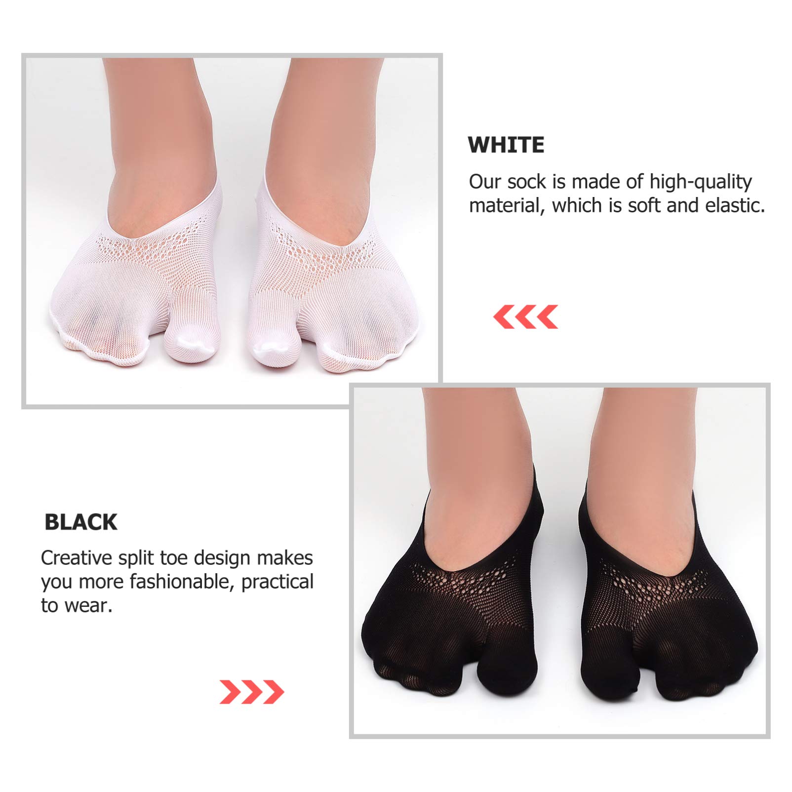 COLLBATH High Durability Stretchable Comfortable Women's Sliers Socks Split Toe Sock for Yoga Practice