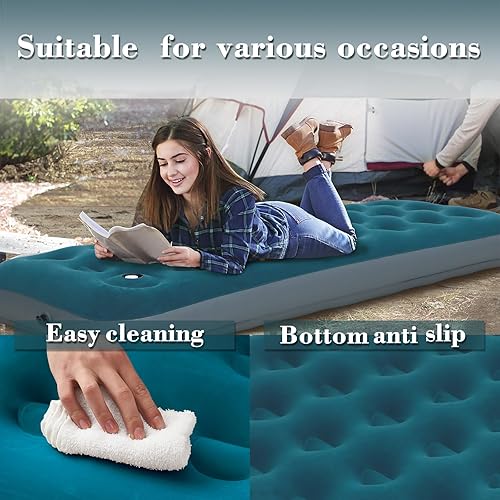 Miniatura 4 de Colchón de aire que acampa del solo tamaño con la bomba de pie incorporada, la cama inflable explota la almohadilla para dormir del colchón