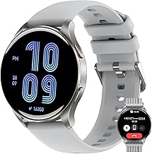 IOWODO Smart Watch Man Woman with Calls, 1.43 Inch AMOLED Smartwatch with 2 Straps, 24 Hour Heart Monitor, SpO2, Sleep, 120 Sports Modes, IP68, for iOS/Android