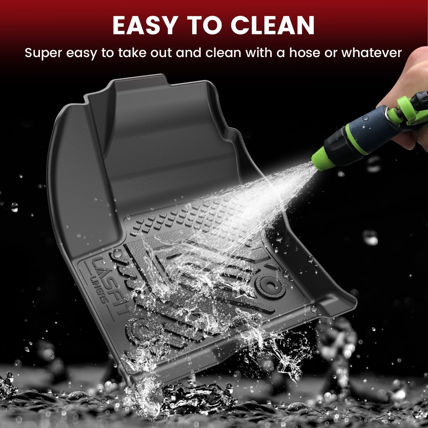 LASFIT Floor Mats and Cargo Liner for Ford Escape 2013-2019 All Weather Protector TPE Custom Fit Car Floor Liners, 1st & 2nd Row & Trunk Mat Combo Set, 4PCS Black - Image 6