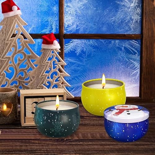 Miniatura 2 de Velas perfumadas de lata pequeña de Navidad, paquete de 3 velas perfumadas para el hogar, velas perfumadas de larga duración de 90 horas, velas de