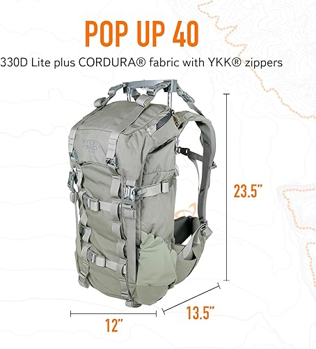 Miniatura 3 de Mystery Ranch Mochila de caza Pop Up 40, resistente a la intemperie, mochila para viajes, senderismo, al aire libre, camping, 40 L, Foliage,