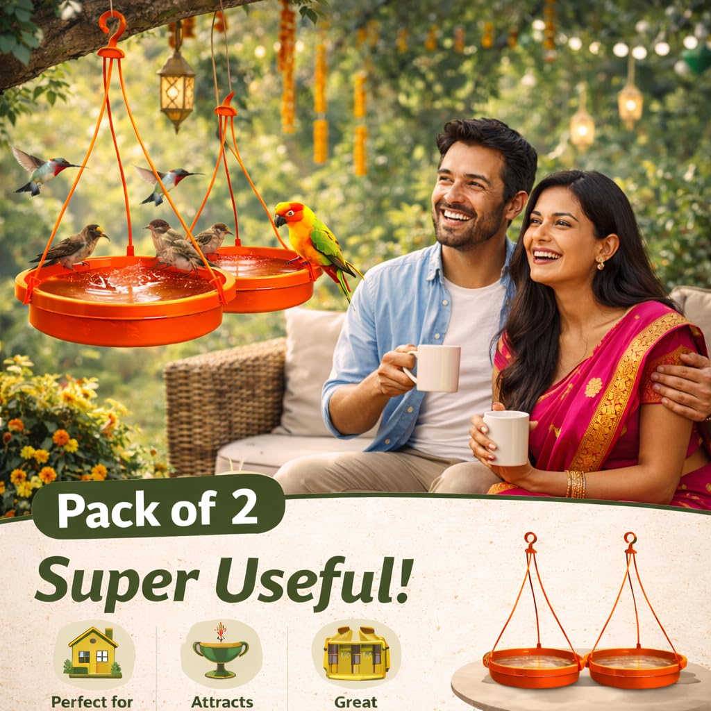 2 Bird Feeders & Bath - Balcony Garden -9