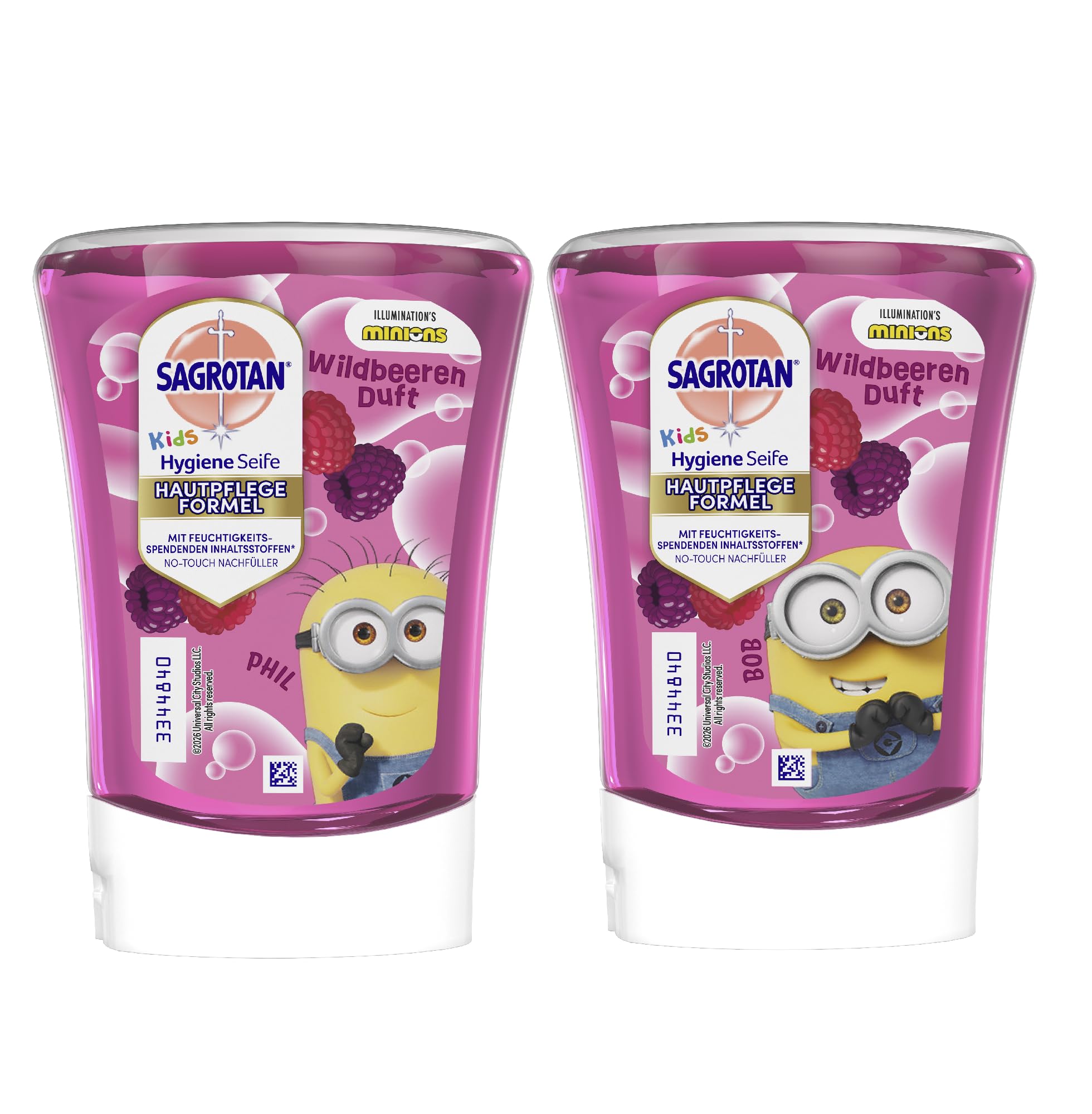 Sagrotan Kids No-Touch wkład uzupełniający z dzikich jagód – do automatycznego dozownika mydła – 5 x 250 ml mydła do rąk