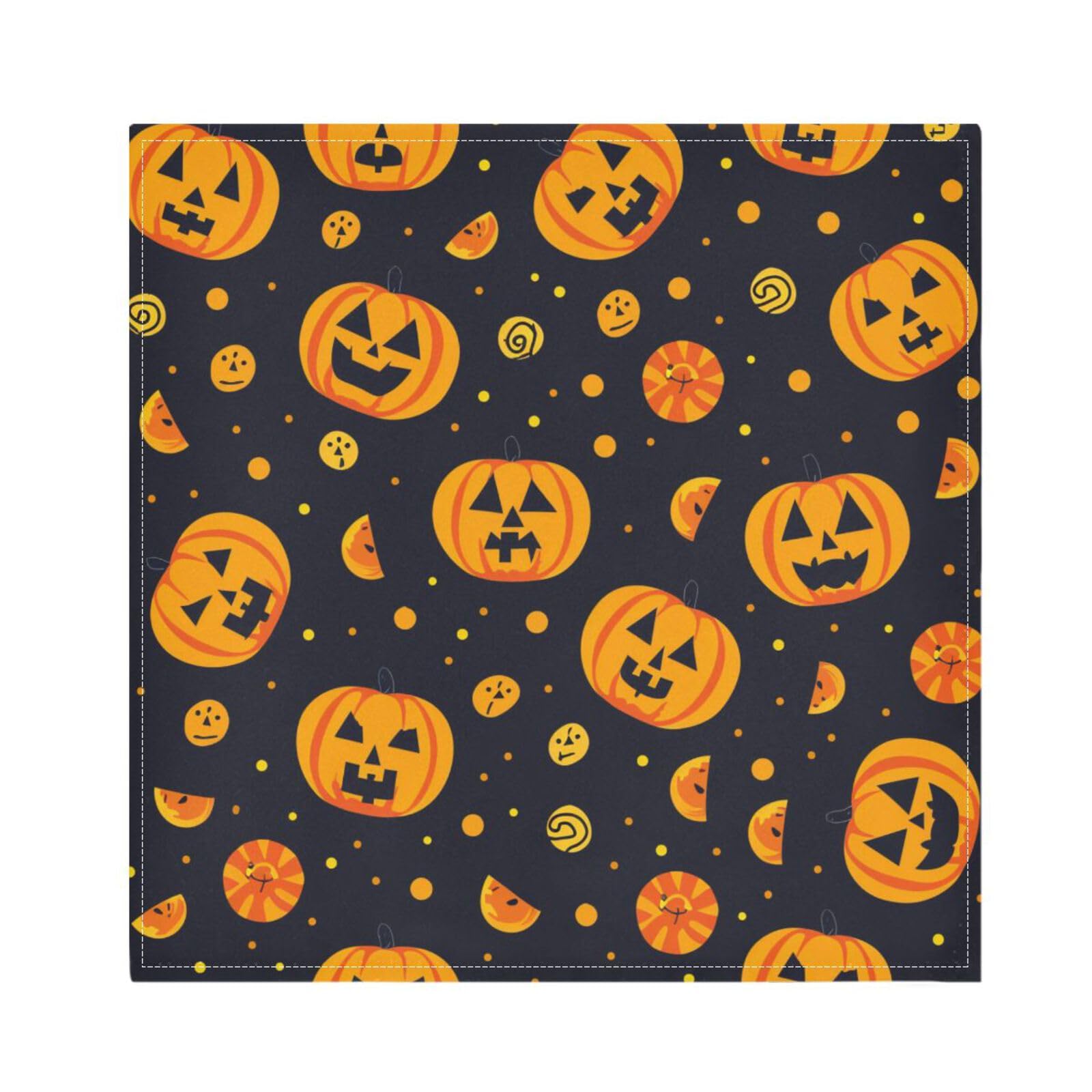Serviettes de table lavables Halloween en polyester durable lot de 6