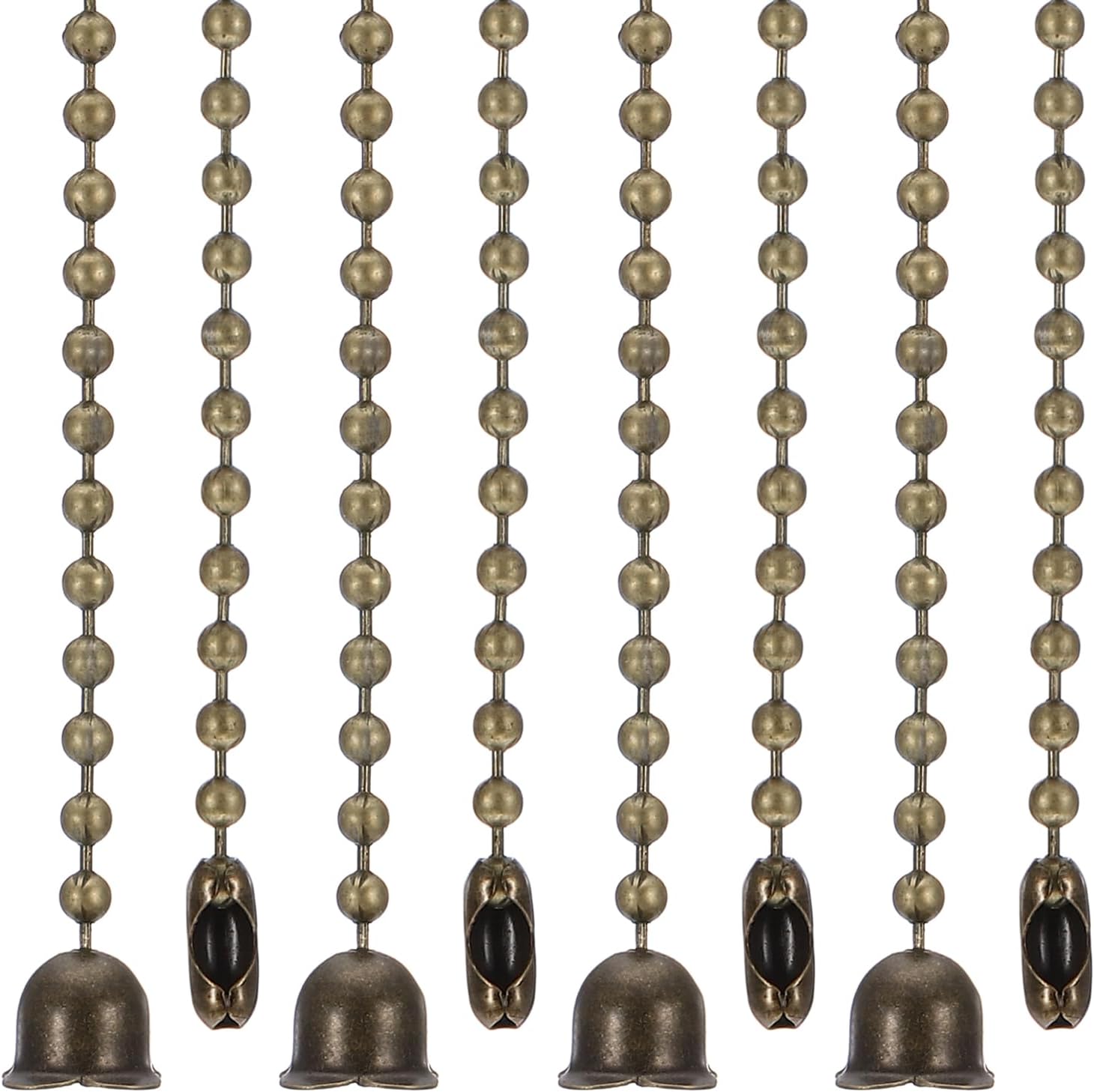 PATIKIL 1M 3.3ft Ceiling Fan Pull Chain, 4 Pcs Beaded Pulls Cord Extender Flower Pendant for Fan Light Chandelier Table Lamp Pulling Switch, Bronze