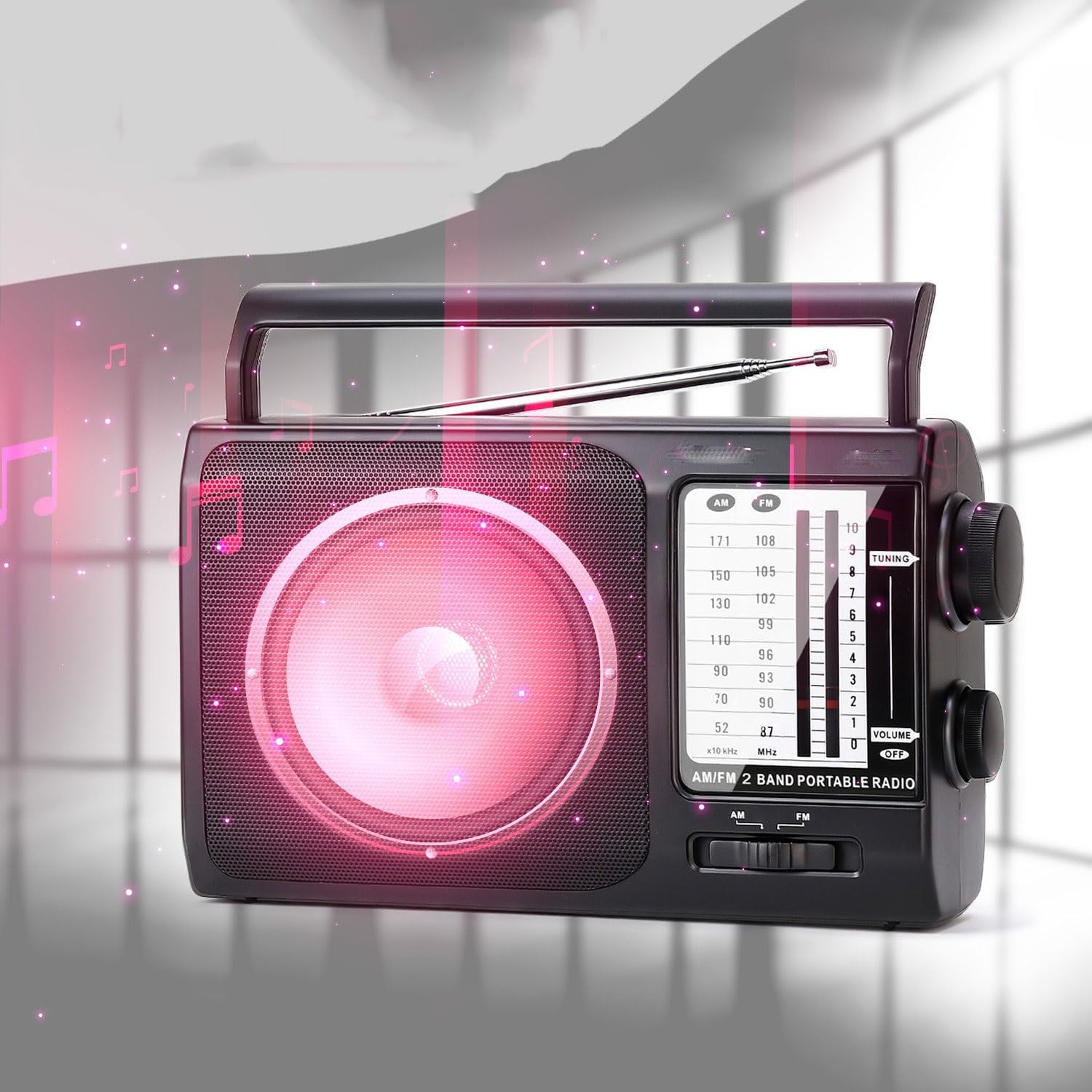 AM FM Portable Retro Radio Receiver Speaker MP3 Stereo Music Player Support USB/TF Card FM Radios Sound Box