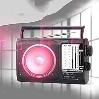 Vista 5 de YZRL AM FM Portable Retro Radio Receiver Speaker MP3 Stereo Music Player Support USBTF Card FM Radios Sound Box