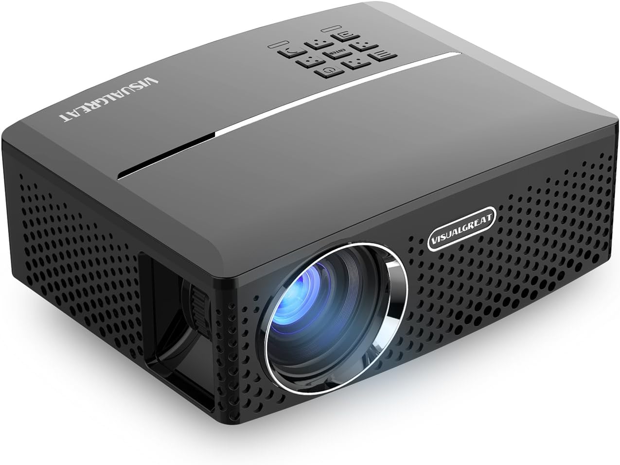 VisualGreat GP80 Projector, Portable Size Top Game Video Entertainment,1800 LMS LED Light Output Brightness for Home Theater 1080P Ready via Double USB To Achieve Your Movie at Your Family Party