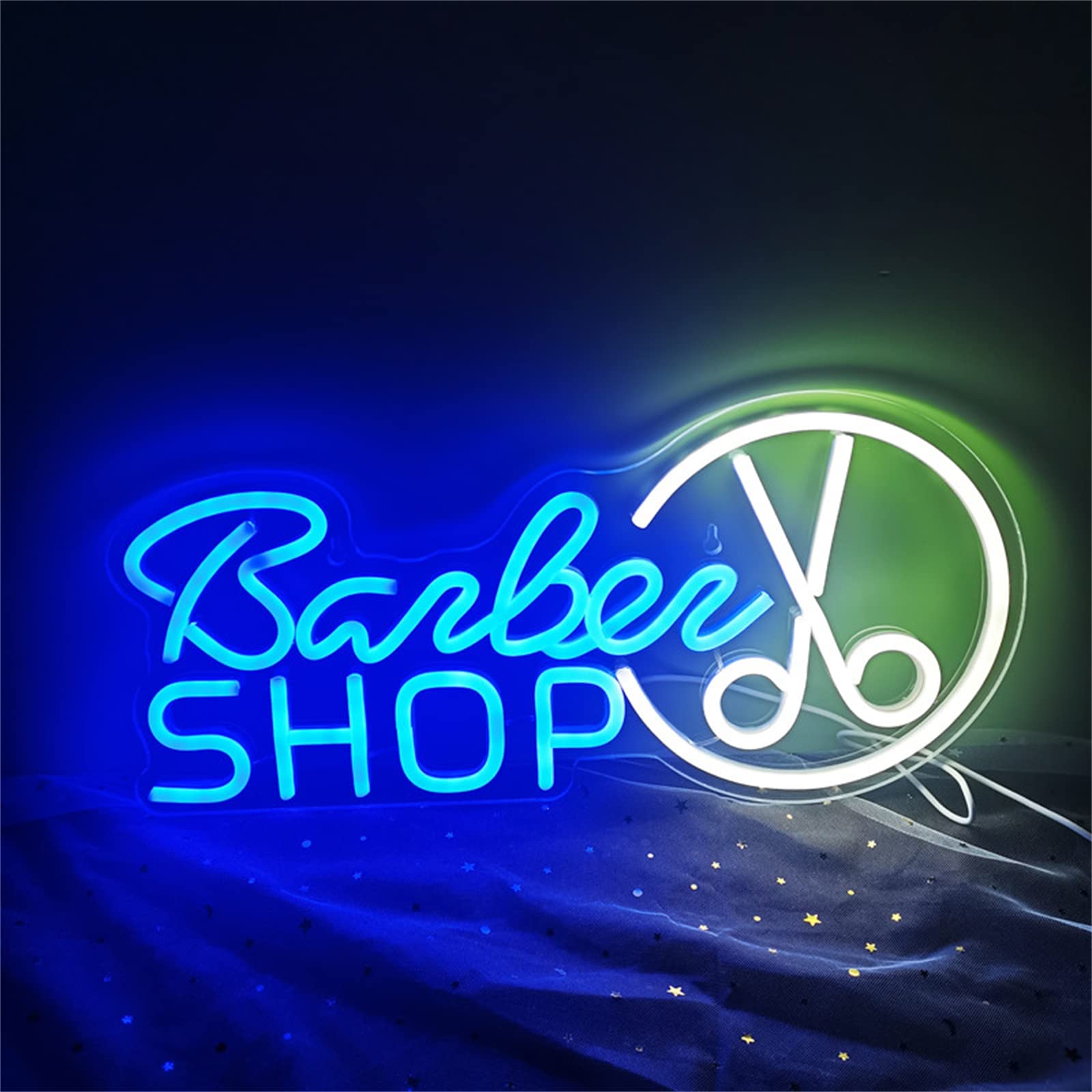 Letrero de luz de neón LED, Letrero de neón de barbería Personalizado, decoración de Ambiente, Luces de neón LED USB, Letrero luminiscente para Colgar en la Pared, 42X20cm