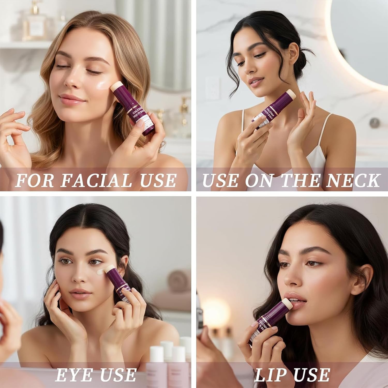 3Pcs Cemenrete Calcium Volume Multi Balm, Calcium Volume Multi Balm, Collagen Moisturing Stick, Intensive Repair & Moisturizing Cream, Firming Skin, Suitable for Face, Eyes & Neck - Image 7